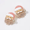 Santa Claus Earrings with Pearl Fringe Beard