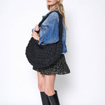 Stylish Puffer Lightweight Shoulder Large Bag: OLV / ONE SIZE