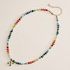 Colorful Beaded Necklace with Gold Letter Charm - 16 Assorted Pack