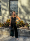 Rosette & Velvet Halter Jumpsuit