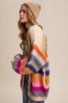 Rainbow Hand-Crochet Open Cardigan LSW0620
