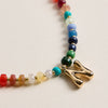 Colorful Beaded Necklace with Gold Letter Initial