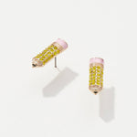 Pave Pencil Post Earrings