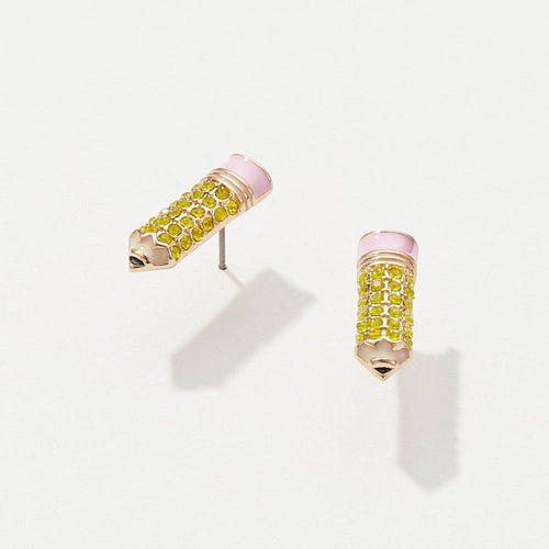 Pave Pencil Post Earrings