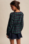 Green Plaid Holiday Blouse
