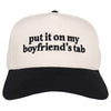 Put It On My Boyfriend's Tab Two-Toned  Vintage Hat: Black and Tan