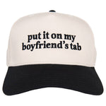 Put It On My Boyfriend's Tab Two-Toned  Vintage Hat: Black and Tan