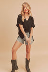 Ellen V- Neck Linen Top