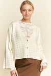 White Glitz Cardigan: Ivory