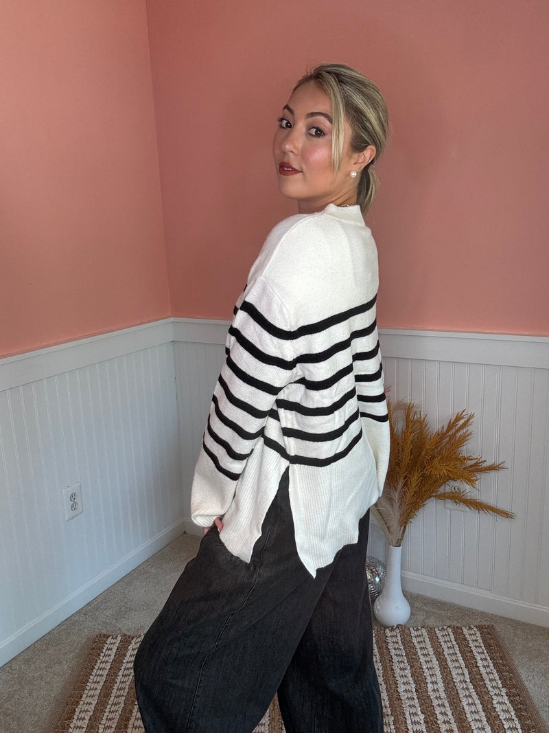 Classic Chic Oversized Striped Sweater