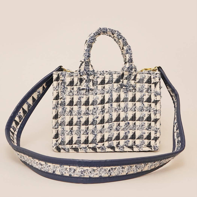 Polyester Geometric Mini Tote Bag