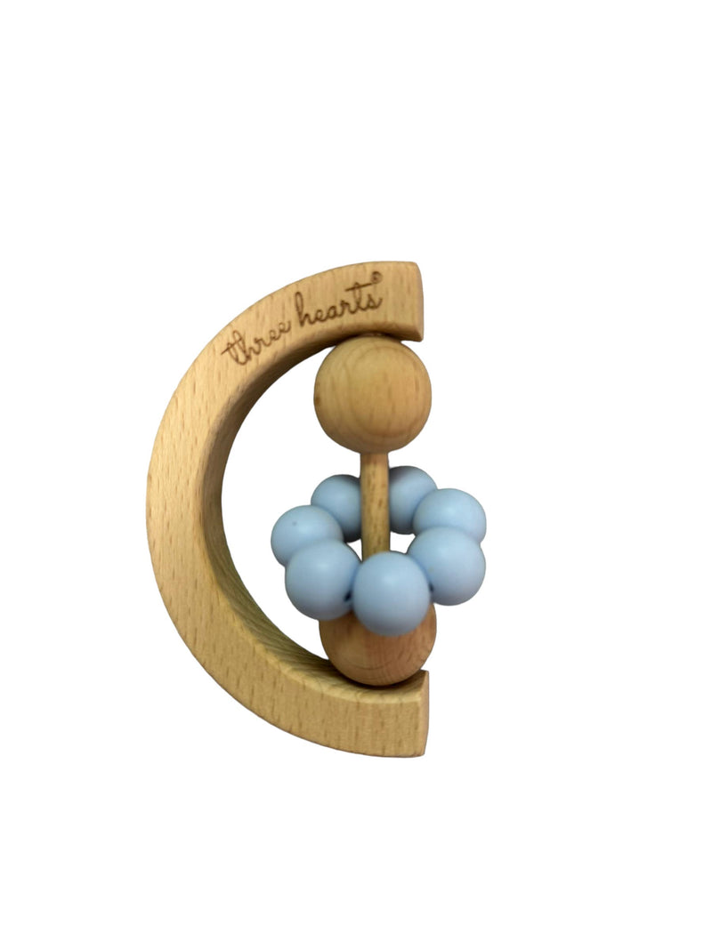 Moon Rattle - Beechwood & BPA Free Silicone