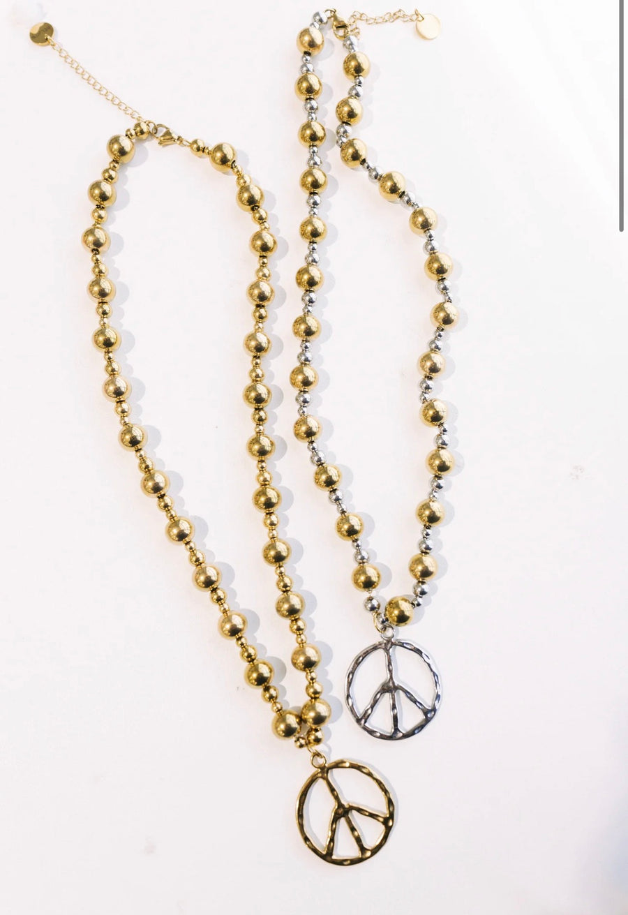 Keepin the Peace Necklace- Gold