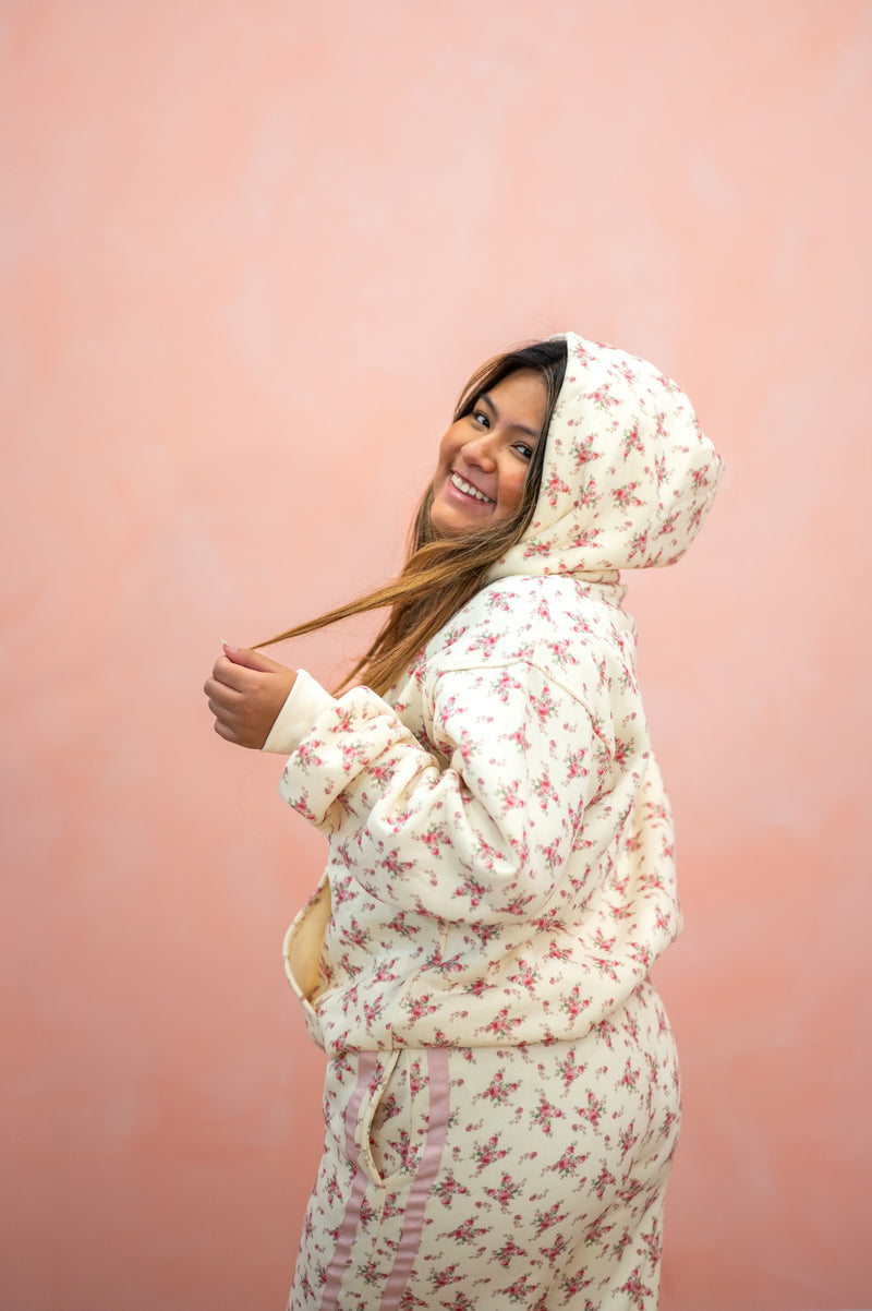 Heavy and Oversized Floral Fleece