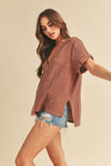 Ellen V- Neck Linen Top