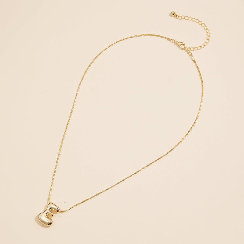 16 Assorted Pack of Bubble Design Initial Short Necklaces