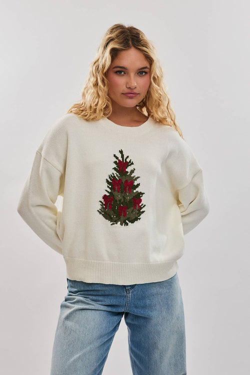 Dainty Coquette Christmas Tree Sweater