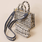 Polyester Geometric Mini Tote Bag