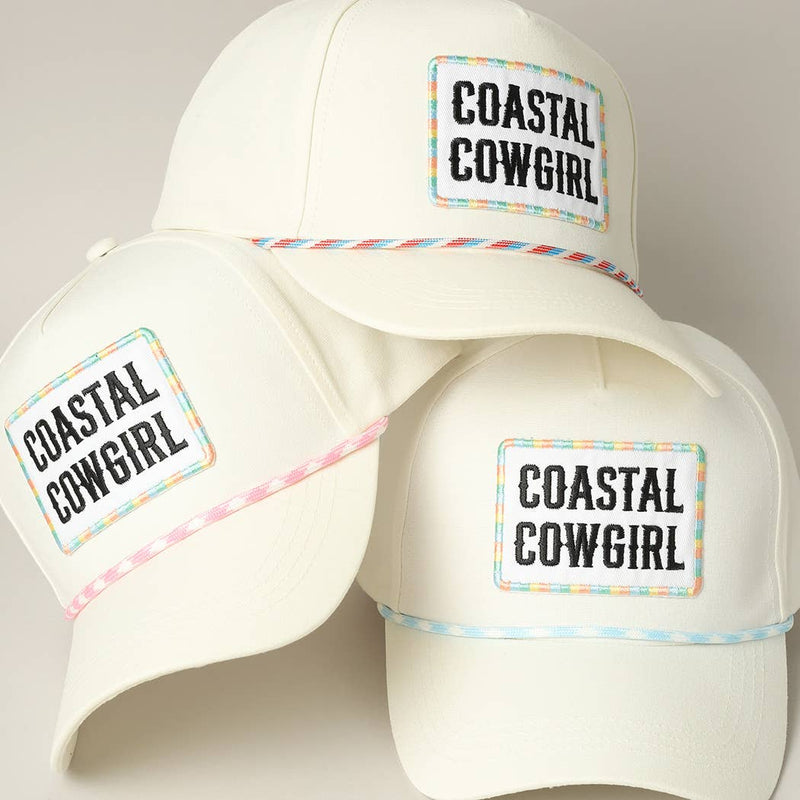 Coastal Cowgirl Embroidery Patch Trucker Hat