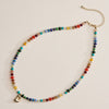 Colorful Beaded Necklace with Gold Letter Initial