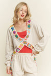 Colorful Crochet Crossover Pullover