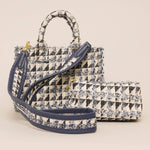 Polyester Geometric Mini Tote Bag