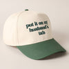 Put it on my husband's tab Embroidery Canvas Cap: Black / ONE SIZE