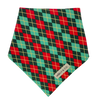 Evergreen Argyle + Nutcracker - Reversible Dog Bandana