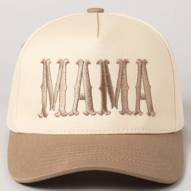 MAMA Typographic Design Embroidery Baseball Cap: Denim / ONE SIZE