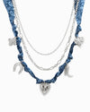 3 Layered Western Denim Bandana Scarf Necklace