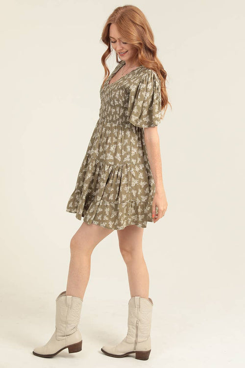 Boho Fields Flutter Sleeve Mini Dress