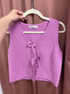 Double Tie Lilac Top