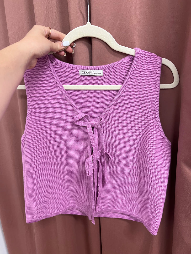 Double Tie Lilac Top
