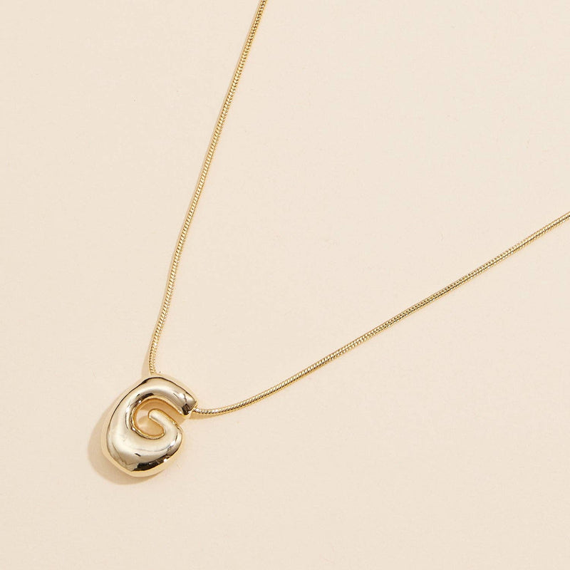 16 Assorted Pack of Bubble Design Initial Short Necklaces