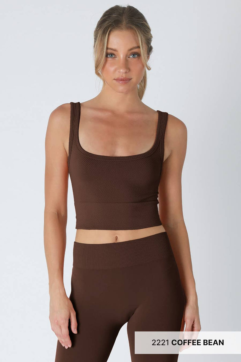 Nikibiki Scoop Chevron Ribbed Crop Top