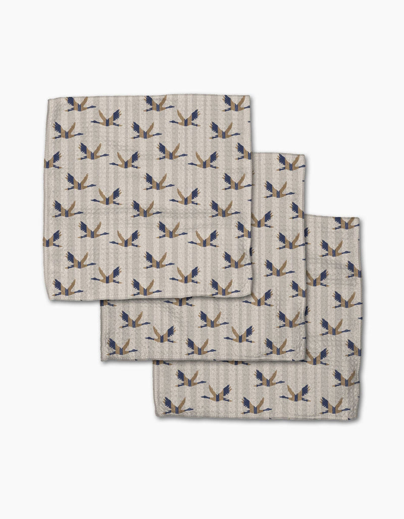 Striped Nautical Birds Dishcloth Set