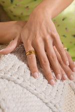 Waterproof Gold Triple Stacked Ring