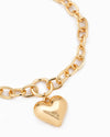 Puffy Heart Chunky Oval Chain Necklace