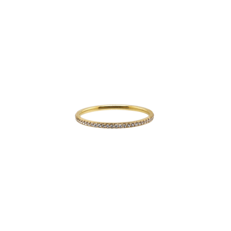 Waterproof Gold Dainty Diamond Ring Band
