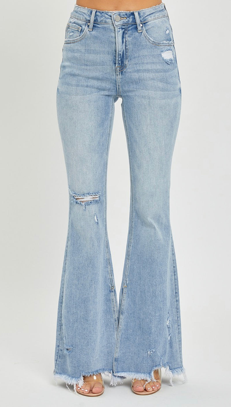 Risen High Rise Slit Flare Jean