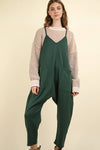 Quilted Loose Fit Casual Baggy Knit Onesie: Forest