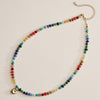Colorful Beaded Necklace with Gold Letter Initial