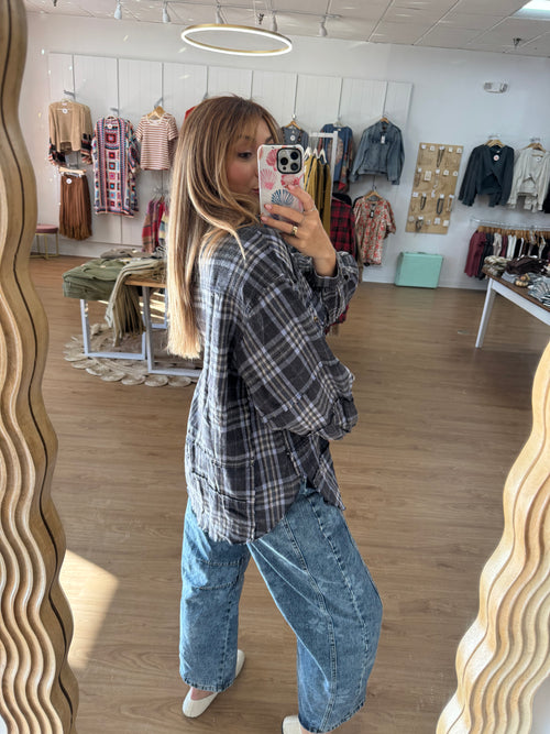 Frosted Fringe Oversized Flannel