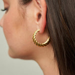 Gold Braided Hoops: Big