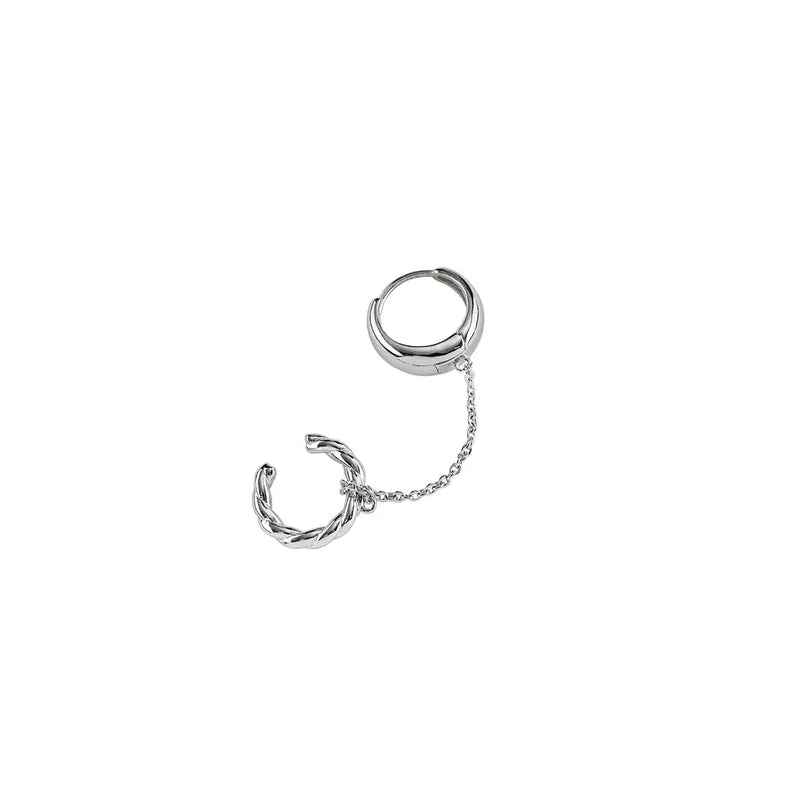 Demi-Fine Silver Zenith + Twisted Ear Cuff (Single)