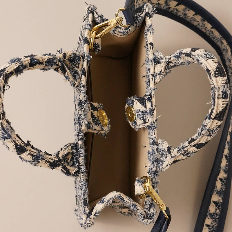Polyester Geometric Mini Tote Bag