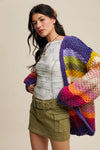 Rainbow Hand-Crochet Open Cardigan LSW0620