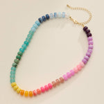Colorful Beaded Necklace with Gold Clasp