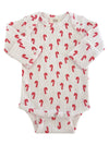 Candy Cane / Organic Pointelle Long Sleeve Bodysuit