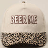 BEER ME Embroidery Leopard Camo Trucker Hat